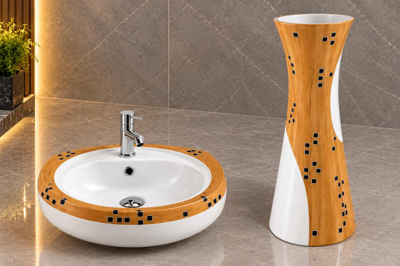 Sonet RP-1057, washbasin with pedestal (view 3)